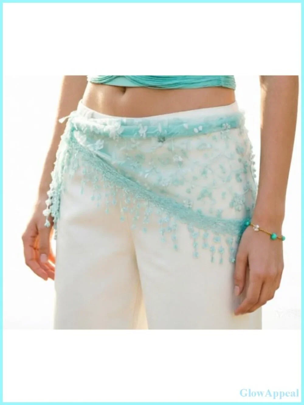Sheer Floral Lace Waist Scarf Belt Y2K Wrap Skirt Sarong Multi-Wear Boho